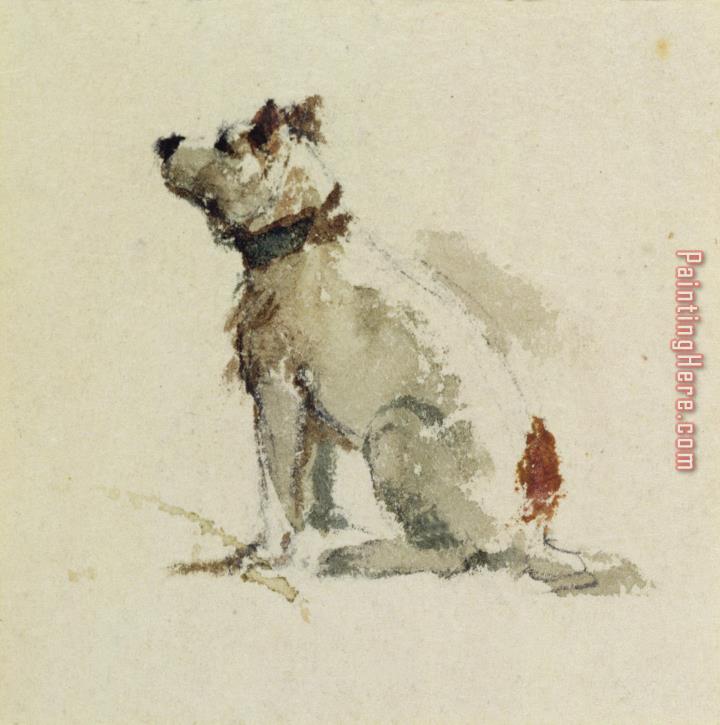Peter de Wint A Terrier - sitting facing left
